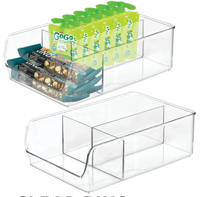 Clear Pantry Organization and Storage Bins Baskets Cabinet Organizers Snack Organizer Organizer Bins