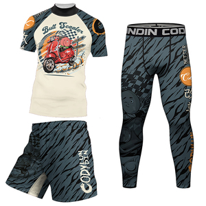 Ropa de gimnasio para hombre Cody, conjunto de 4 piezas, conjunto de ropa de entrenamiento, mallas deportivas para gimnasio para hombre, suministros, pantalones cortos de compresión térmica Rash-Guard - Product Image 4