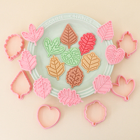 Feuille série plastique feuille d'érable 3D dessin animé Cookie timbres bricolage argile écaille de tortue sucre imprimé Biscuit