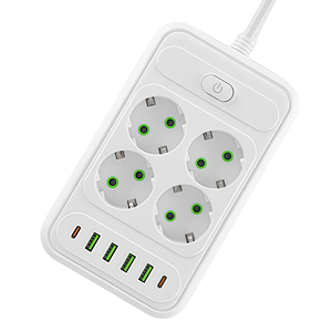 Giá bán buôn EU <span class=keywords><strong>AC</strong></span> dây điện ổ cắm đa kênh thông minh USB ổ cắm điện với 4 USB và 2 Type-C cổng mở rộng ổ cắm - Product Image 2