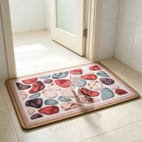 Tapis de bain imprimé motif pavés personnalisé, absorbant l'eau, antidérapant, paillasson rétro à motif pierre, tapis de sol d'entrée intérieur, vente en gros