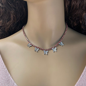 Fashion Butterfly <b>Choker</b> Necklace With Diamond Chain <b>Silver</b> Gold Color Party Jewelry Geometric Design Claw Setting - Product Image 4