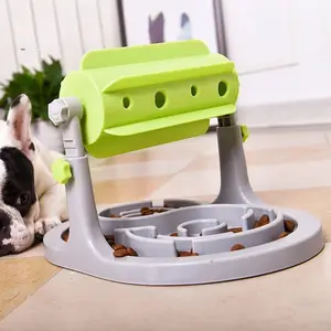 Rodillo giratorio interactivo, saludable y divertido, alimentador lento para mascotas, alimentador automático de juguetes para perros