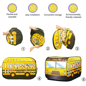 Carpa de Juego Plegable de Poliéster con Temática de Vehículos de Ingeniería para Niños de 112 cm, Uso Interior/Exterior - Product Image 5
