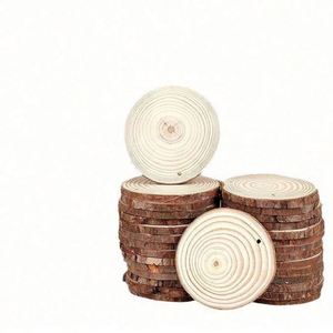 Rodajas de Madera Circulares de 3cm-20cm, Pino Natural sin Acabado, Lujo Hecho a Mano, Cuidado Personal, Pintura, Discos de Corteza de Árbol, Patrón Alfabético - Product Image 4