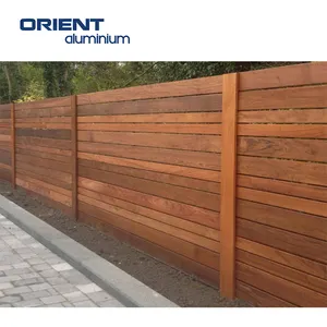 Customized new design PVC home front yard slat fence