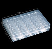 Boîte de 100 capsules pour pièces de monnaie de 30 mm, avec coussinets EVA blancs, étui de rangement pour pièces de monnaie, boîte de rangement en plastique transparent avec logo personnalisé
