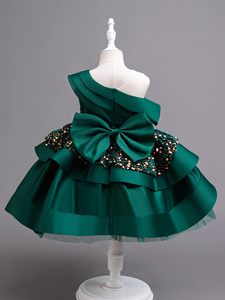 Vestido <span class=keywords><strong>de</strong></span> Princesa Magnífico y Elegante para Niñas, con Lazo Grande, Brillante, para Fiesta <span class=keywords><strong>de</strong></span> Graduación, con Encaje <span class=keywords><strong>de</strong></span> Crochet, Poliéster - Product Image 3