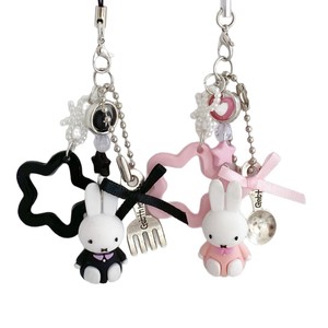 Porte-clés rétro de style punk Y2K avec motif de lapin de dessin animé pour sac, pour le commerce transfrontalier, For Life Store - Product Image 5