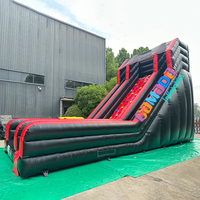 Vente en gros d'usine Toboggan gonflable double en PVC de qualité commerciale, avec zone d'escalade et jeux de compétition, pour l'extérieur