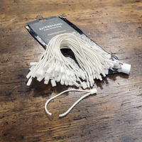 Cordon d'étiquetage en plastique réutilisable et écologique avec étiquette noire épaisse cirée pour vêtements, sacs, chaussures et articles à fermeture