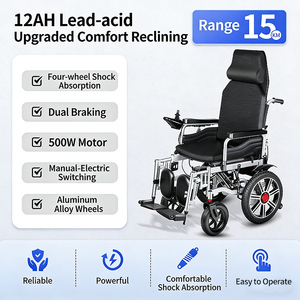 Silla de Ruedas Motorizada Plegable Ligera de Alta Calidad, Silla de Ruedas Eléctrica de 12v con Batería, Suministros de Dispositivos Médicos - Product Image 6