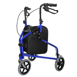 <span class=keywords><strong>Deambulatore</strong></span> <span class=keywords><strong>a</strong></span> 3 Ruote Leggero <span class=keywords><strong>con</strong></span> Freni Manuali e Borsa Portaoggetti, Ausilio per la Mobilità Pieghevole per Anziani, Uso Interno ed Esterno - Product Image 6