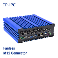 Mini PC industriel embarqué sans ventilateur avec 6 ports LAN PoE et 3 ports LAN GbE, 2 ports RS232 RS485, ordinateur embarqué industriel DC 9-36V