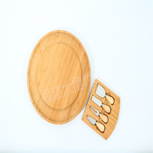 Bamboo <b>Cheese</b> <b>Knife</b> <b>Set</b> With Board Hand Carved For Home Use FJDC48 - Product Image 1