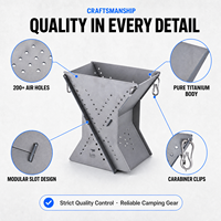 Réchaud de camping léger en titane, brûleur à bois pliable, chauffage portable pour tente, cuisson en plein air, barbecue, randonnée