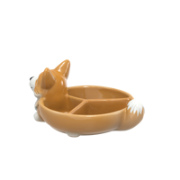 Bol en céramique sculpté en forme de Corgi mignon, plat en céramique multi-compartiments pour bonbons, noix, condiments, décoration de comptoir de cuisine ou de table
