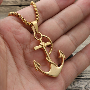 Anchor Pendant Necklace Zinc Alloy Unisex Fashion Jewelry Gift - Product Image 3
