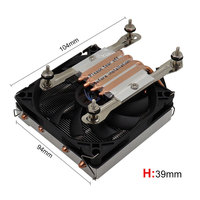 OEM Ultra-Mince 4 Caloducs CPU Radiateur Air Cooling Mini ITX Case CPU Cooler 39mm pour Intel 115X/775 AM4 Multi-Platforms