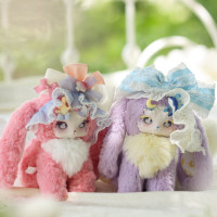 Figurine de collection en peluche Tutulong Rabbit Dragon Sixth-Fluffy Shore Plush Velvet Glow Island Series 16cm, jouet tendance, boîte mystère