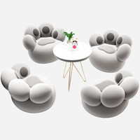 Fauteuil paresseux patte de chat mignon, chaise d'appoint individuelle Kawaii, siège de sol en peluche douce, chaise de dessin animé pour chambre à coucher, salon, décoration intérieure