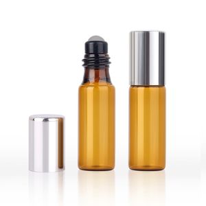 Envase de Vidrio Transparente Marrón de Lujo Personalizado para Aceite de Perfume, Botella Redonda con Rodillo de 1 ml, 2 ml, 3 ml, 5 ml, 10 ml, con Cajas de Empaque - Product Image 4