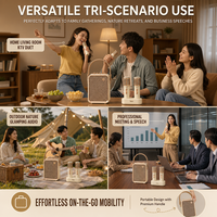 DIVOOM QINGLUAN II Système de karaoké de luxe pour la maison avec ensemble d'enceintes, deux microphones sans fil, micro intégré, sortie 10-50W, mixage analogique