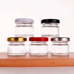 Commercio all'ingrosso 1oz 35ml piccolo Mini barattolo di miele bottiglia di vetro rotonda per miele