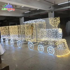 发光二极管3D圣诞卡车主题灯发光二极管绳照明户外3D火车购物中心圣诞装饰