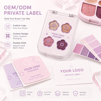Paleta de Sombras de Ojos Rosa Vibrante con Logotipo Personalizado, Etiqueta Privada OEM, Acabado Brillante, Polvo Prensado Ligero, Tamaño Ideal para Viajes