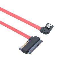 Câble adaptateur SFF-8482 29+15 broches vers SATA 7 broches à angle gauche 0,5 m SAS 6 Gbit/s pour conversion de stockage interne HDD SSD de serveur