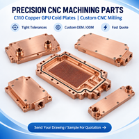Pelat Pendingin GPU C110 Tembaga CNC Kustom dengan Mikrokanal untuk Pendinginan Cairan Pusat Data