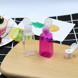 Mini bouteilles transparentes 30ml 1oz bouteille trapézoïdale à rabat logo personnalisé bouteille en plastique de gel liquide pour soins de la peau sérum lotion shampooing - Product Image 2