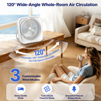 Ventilateur portable avec télécommande, batterie rechargeable, lumière LED et design inclinable pour la maison, le bureau et la voiture
