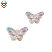 Patch papillon à paillettes cousu sur patchs papillon colorés Applique insecte dessin animé papillon bleu rose