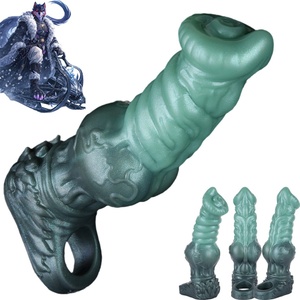 YOCY Huge Knot Penis Sheath Wolf Realistic Hollow <b>Dildo</b> Penis Sleeve for Men Reusable Cock Enlargers Men Adult Sex Toy Wholesale - Product Image 1