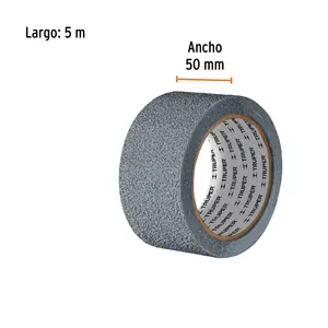 Scatola con 3 unità rotolo di 5 m nastro antiscivolo 50 mm grigio per zone umide - Product Image 2