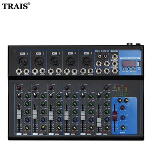 Low Price F7 Seven Channels Small Size Audio <strong>Mixer</strong> Bluetooth USB Wireless Playback for Performance DJ Music <strong>Mini</strong> Audio <strong>Mixer</strong> - Product Image 2
