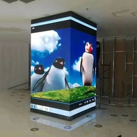 Mur vidéo à quatre côtés sans bordure, écran LED en forme de colonne de coin à 90 degrés, cube
