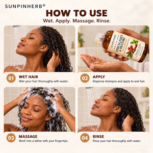 SUNPINHERB Shampooing huile de ricin noir jamaïcain beurre de karité menthe poivrée vinaigre en gros OEM ODM stock 384 ml - Product Image 5