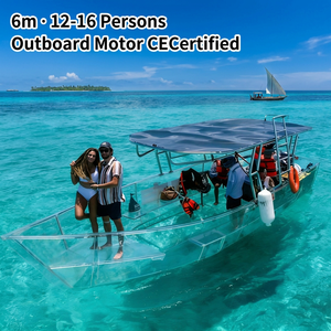 Bateau de tourisme transparent WOLANG de 6 m, grande capacité (12-16 personnes), yacht à fond de verre avec auvent pour le tourisme maritime commercial - Product Image 2