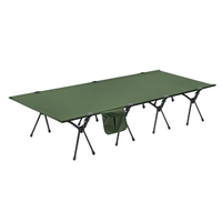 Lit de camping extérieur léger en aluminium et cadre avec sac de transport