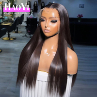 Wig Rambut Asli Grosir HD Lace Front Tanpa Lem Vendor Wig Rambut Asli Burgundy 30 Inch Rambut Lurus Alami Vietnam