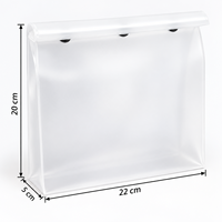 Pochette de rangement autoportante en PVC givré avec fermeture à pression, taille personnalisée, pour cosmétiques, papeterie et voyage