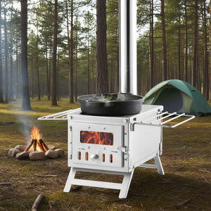 Estufa de Leña Portátil D0100X3GWYT de 80 Pulgadas, Acero Inoxidable, Caja de Fuego de 700 Pulgadas, Estufa para Cocinar, Calentar y Acampar al Aire Libre - Product Image 2