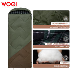 Sac de couchage pour maman WOQI, vert militaire, 1,3 kg, polyester respirant, équipement de camping en plein air pour adultes - Product Image 5