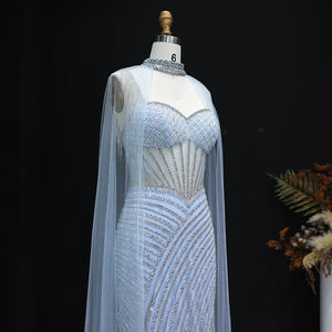 Jancember LSZ070 belles robes de soirée sirène bleu gland chérie - Product Image 3