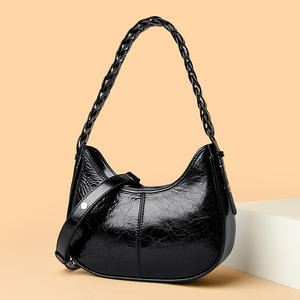 กระเป๋าหนังแท้สะพายข้างสำหรับผู้หญิงยามเย็นแบบเรียบง่ายหรูหรากระเป๋าจัดระเบียบท่องเที่ยวพระจันทร์ครึ่งเสี้ยว - Product Image 4