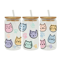 Enveloppes pour gobelets UV DTF en gros, motifs Sweetheart Cats Labubu, enveloppes pour tasses UV DTF, autocollants de transfert UV DTF Pawsome, vente en gros