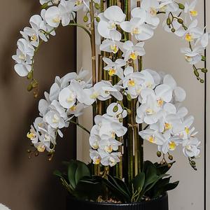 Orchidée Phalaenopsis Artificielle en Pot Grande Taille Mengjie Handicrafts – Composition Florale Décorative d'Intérieur - Product Image 2